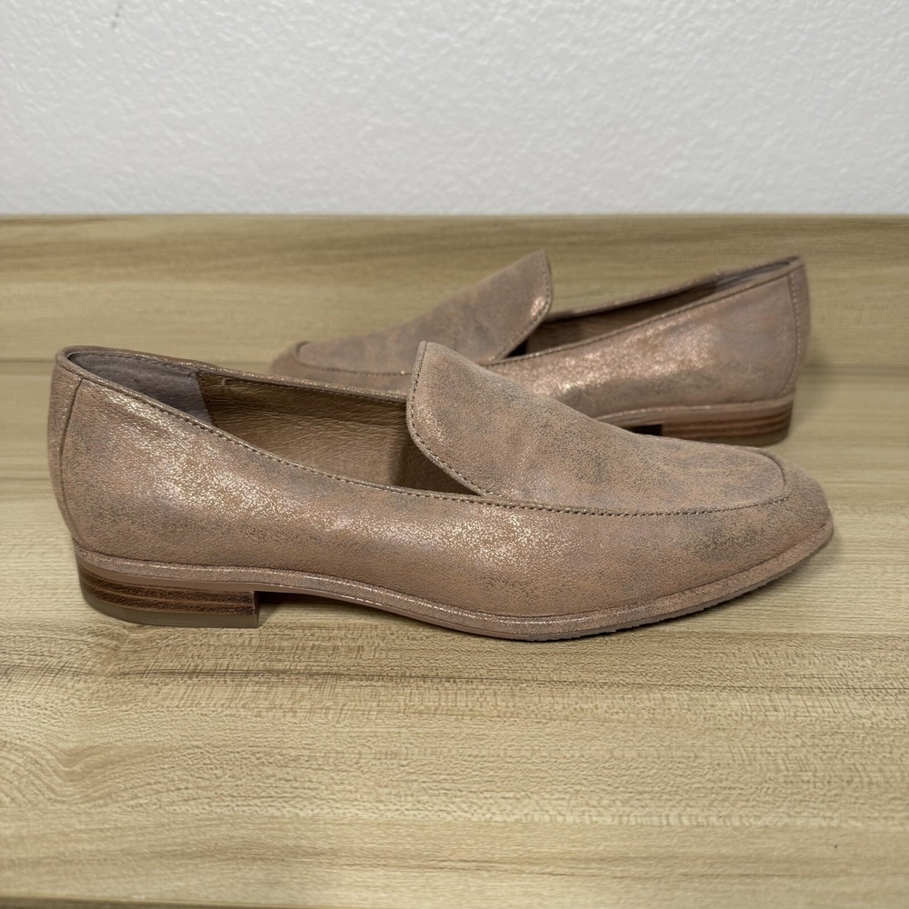 Donald Pliner Tamryn Brushed Metallic Leather Loafers Women's 7.5‎ Light Bronze